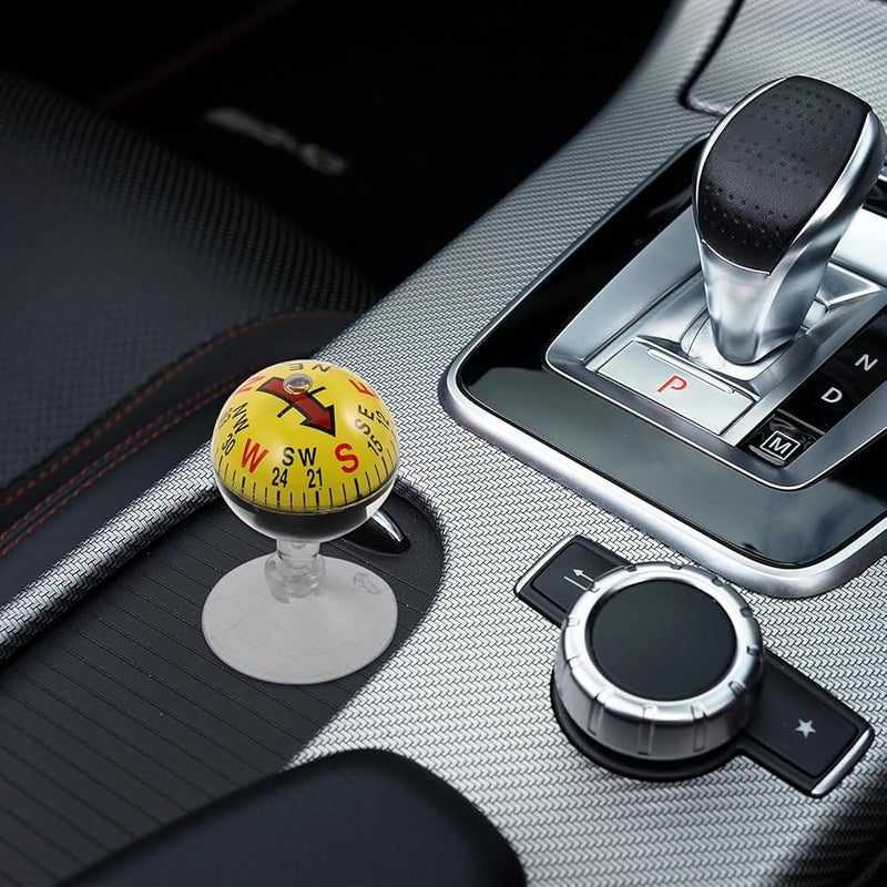 HYTROVE 38mm Yellow Car Dashboard Compass with Suction Cup for Truck Marine and Outdoor Use - Image 3